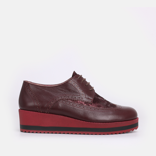 Chaussures en Cuir Bordeau - 828
