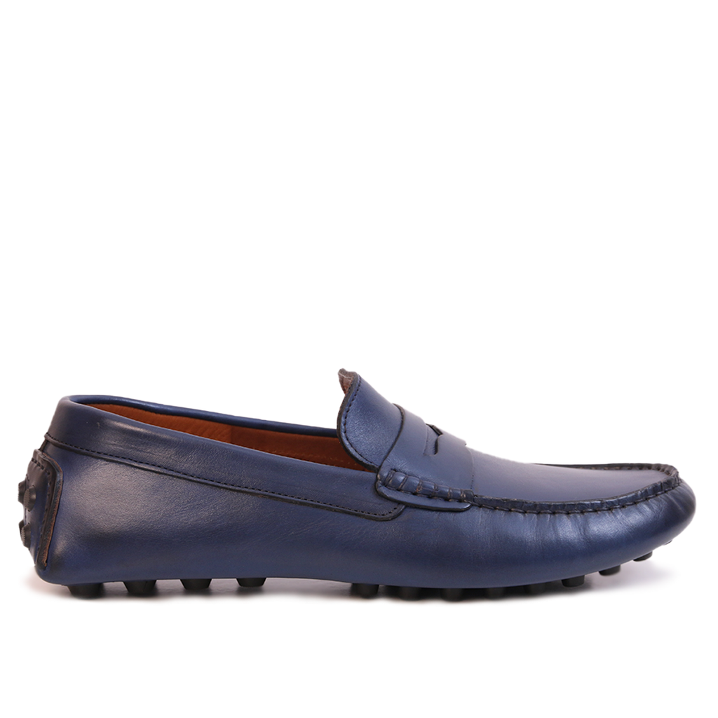 Mocassin Gommino en cuir BLEU