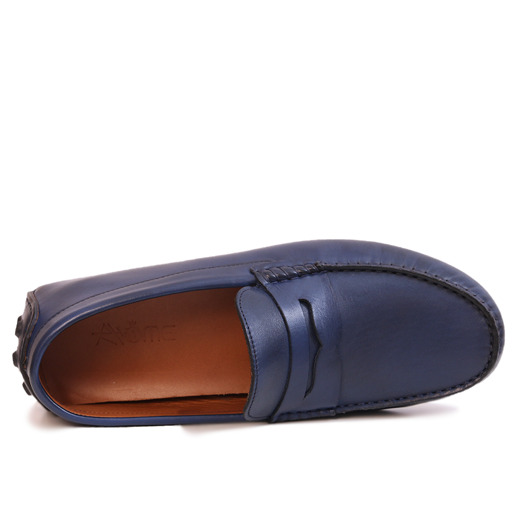 Mocassin Gommino en cuir BLEU