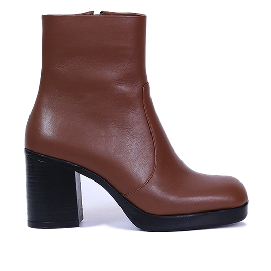 COMO  - BOTTINE EN CUIR TABAC