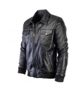 Blouson en cuir Noir CR7