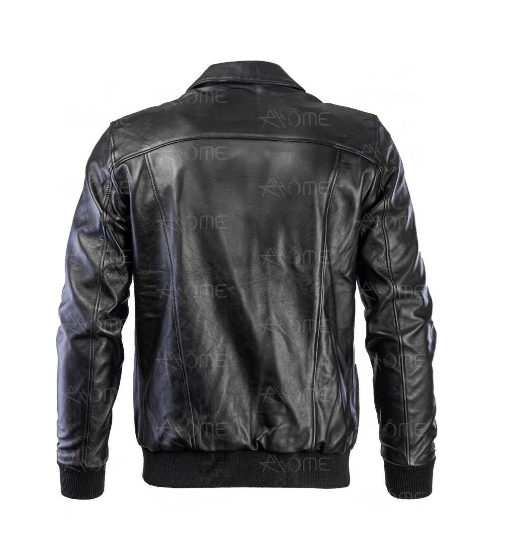 Blouson en cuir Noir CR7
