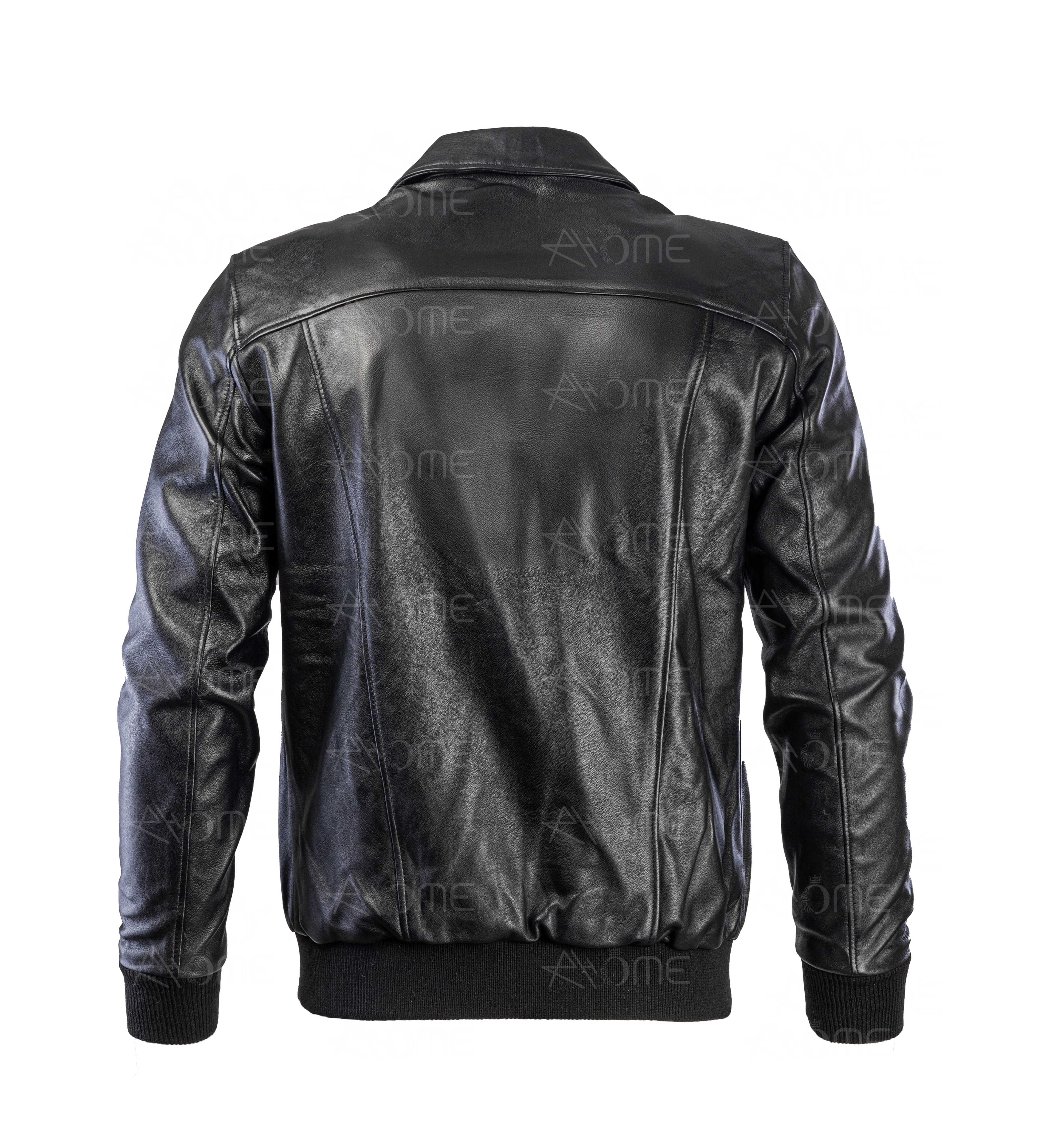 Blouson en cuir Noir CR7