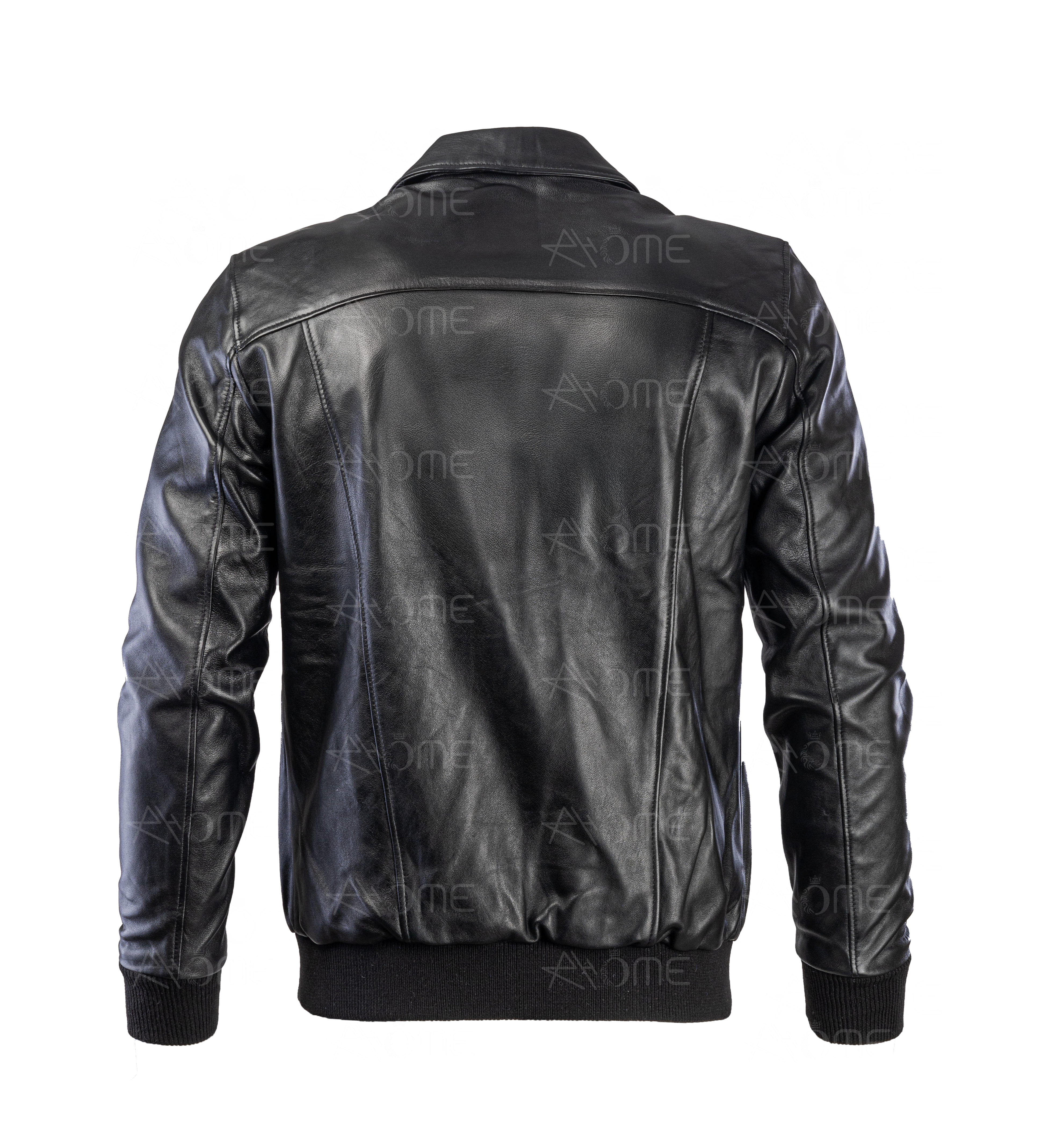 Blouson en cuir Noir CR7