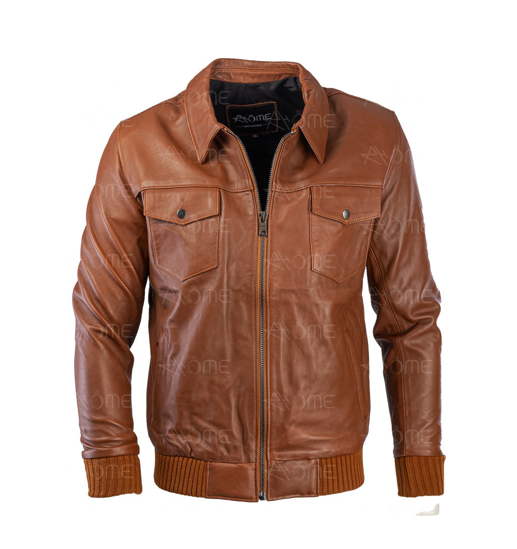 Blouson en cuir Tabac CR7