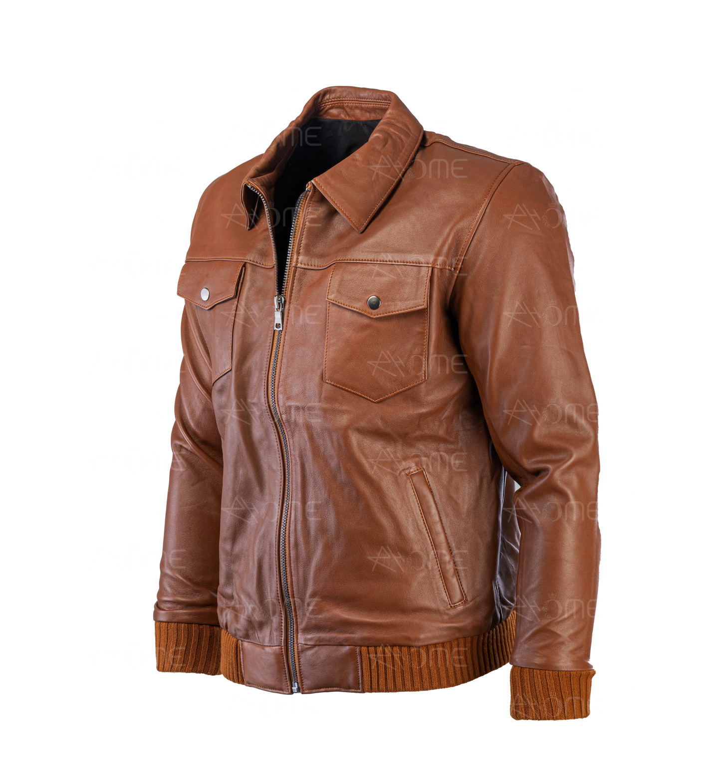 Blouson en cuir Tabac CR7