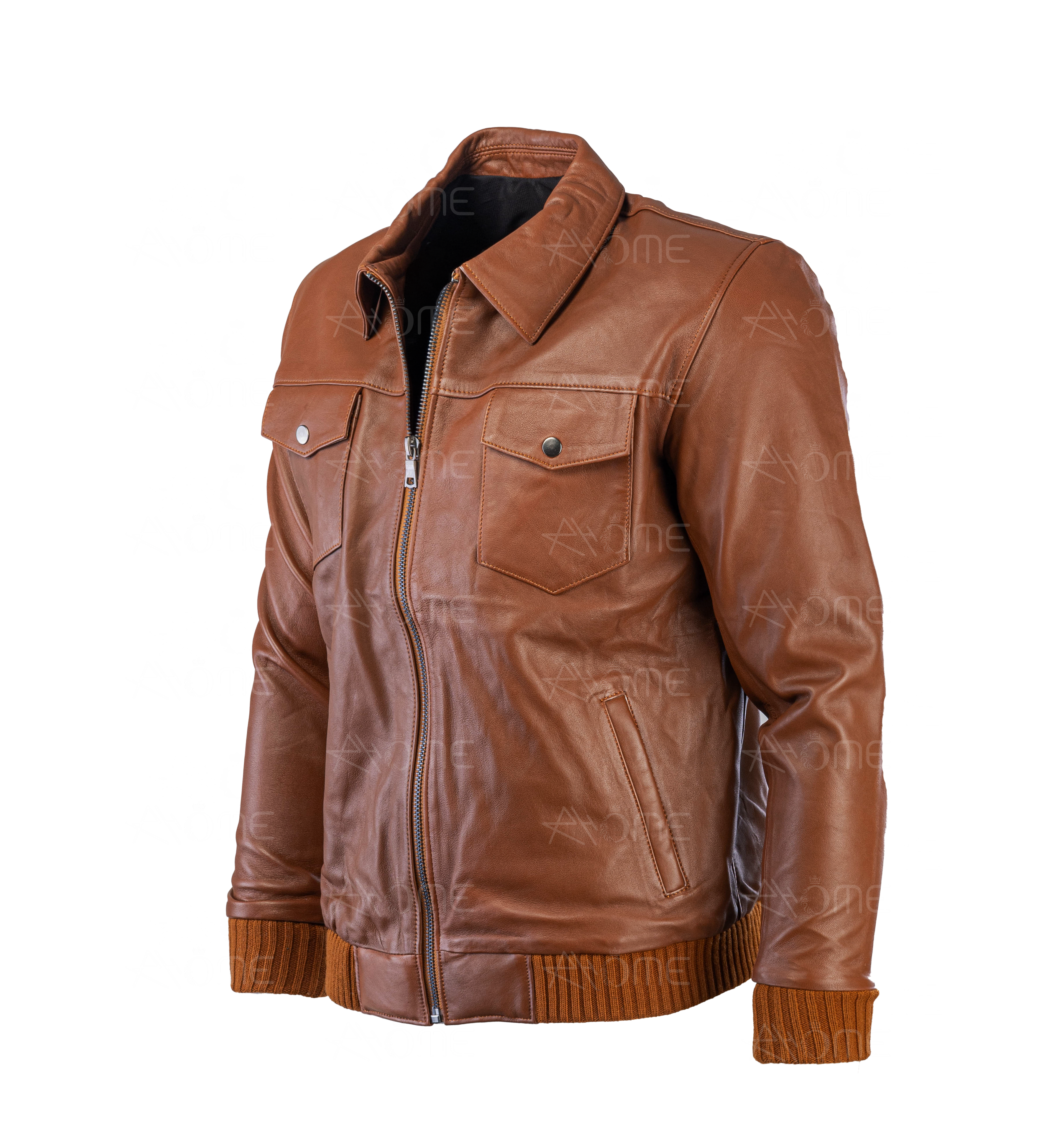 Blouson en cuir Tabac CR7