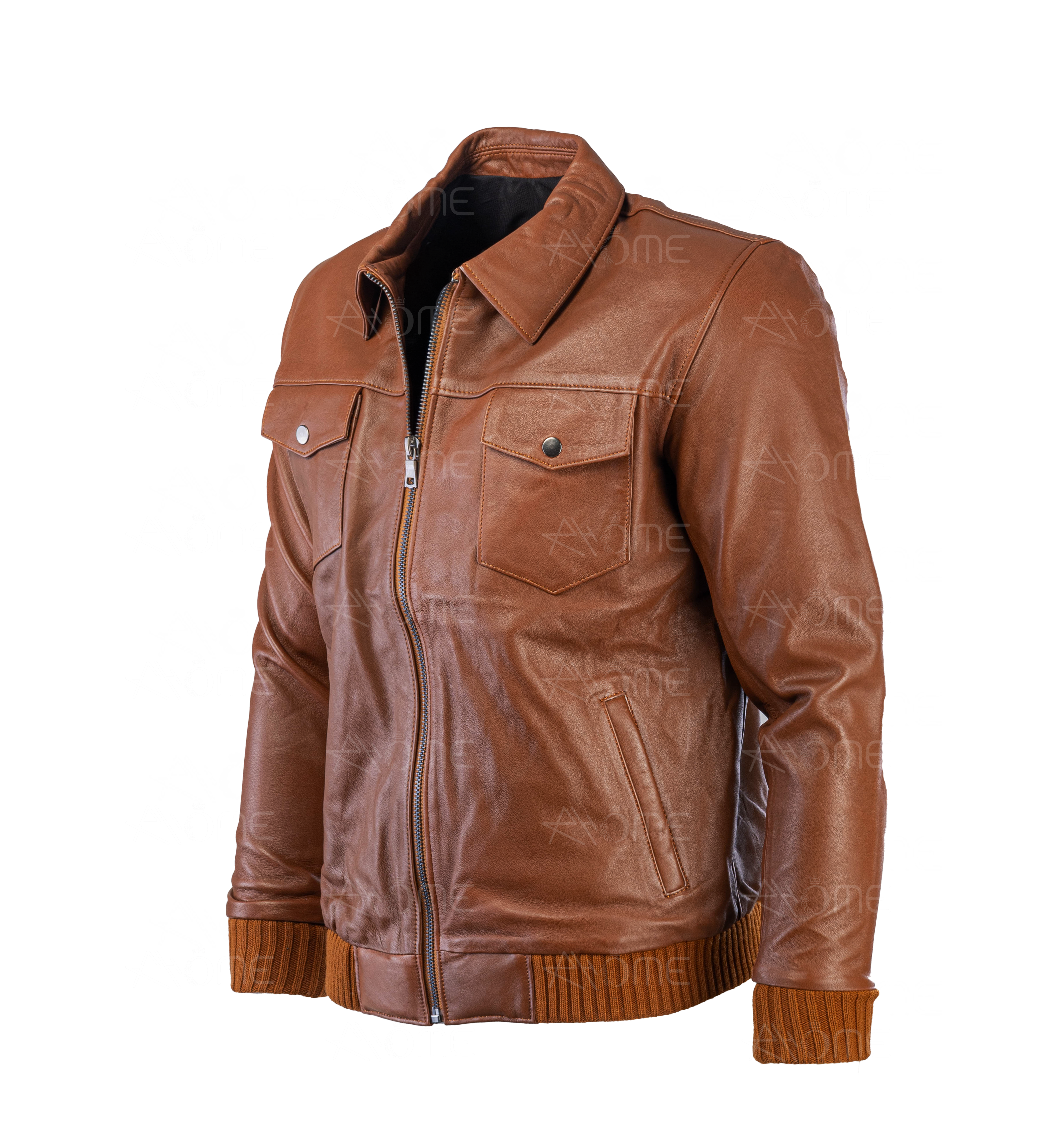 Blouson en cuir Tabac CR7