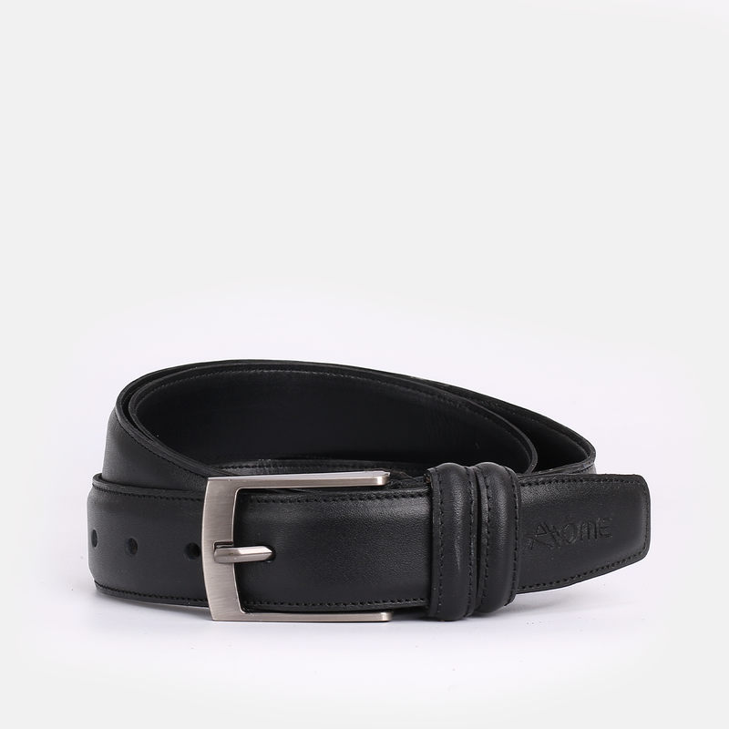 Ceinture en cuir noir Rhôme
