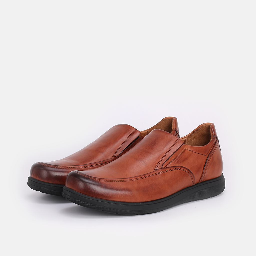 Confort  - Chaussure en Cuir Tabac