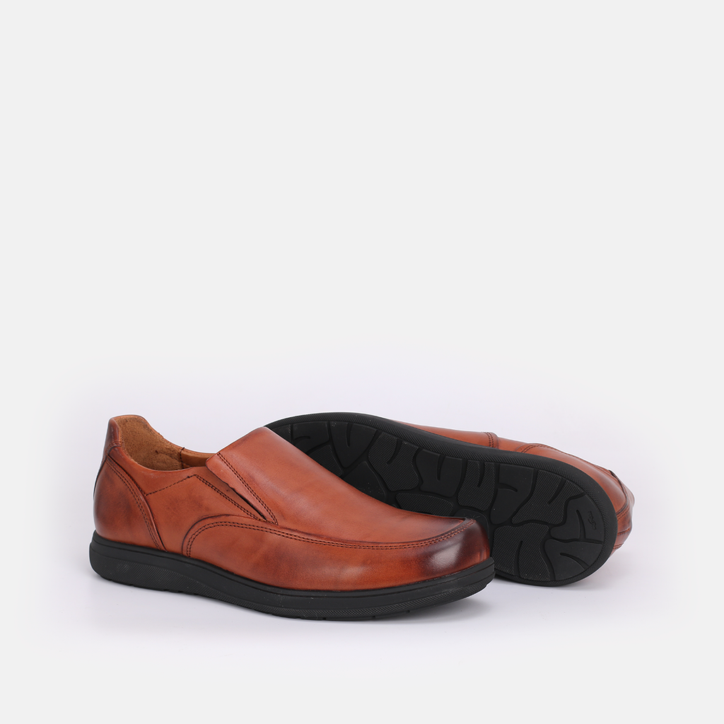 Confort  - Chaussure en Cuir Tabac