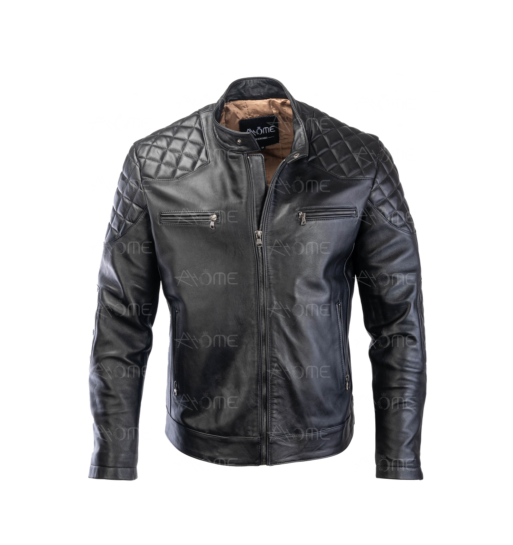 Blouson DAVID  en cuir Noir