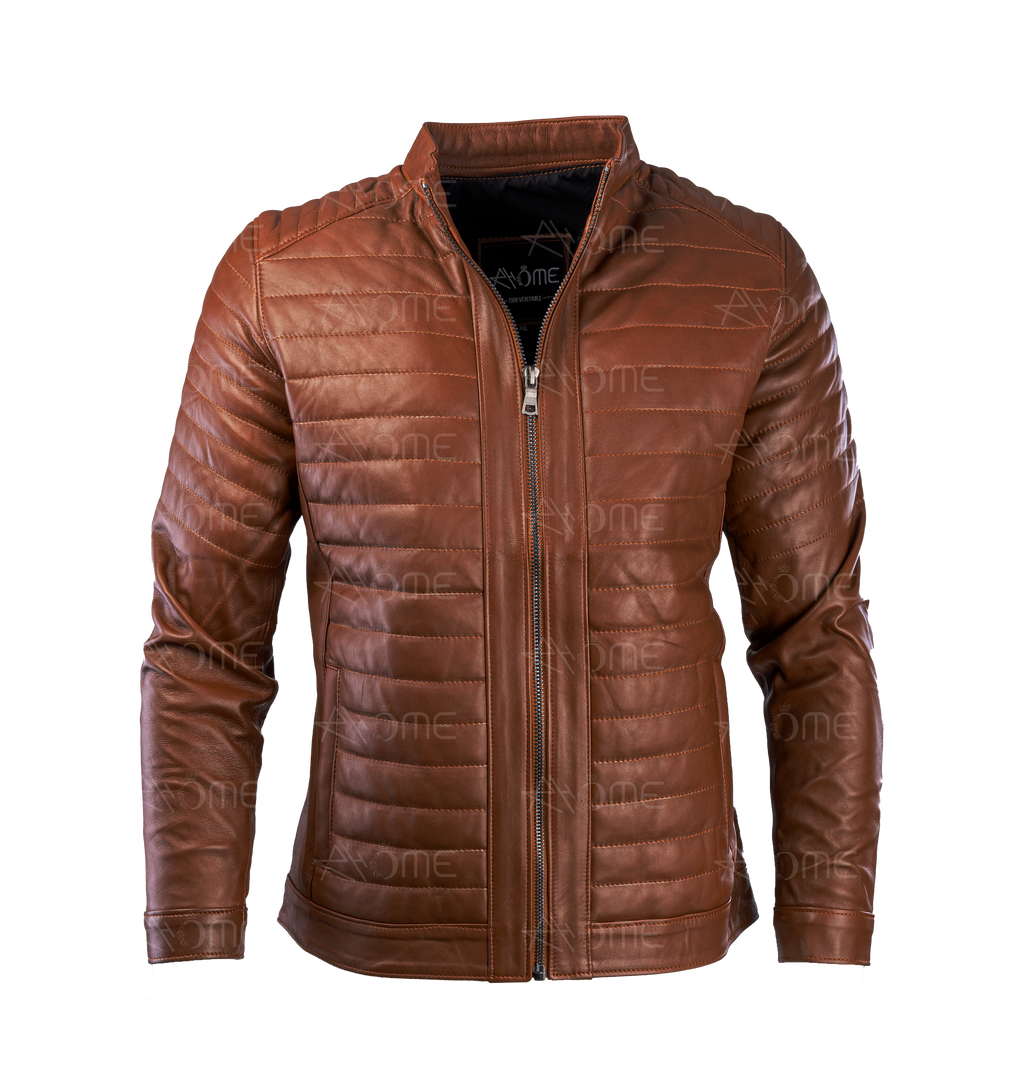 Doudoun en cuir Tabac