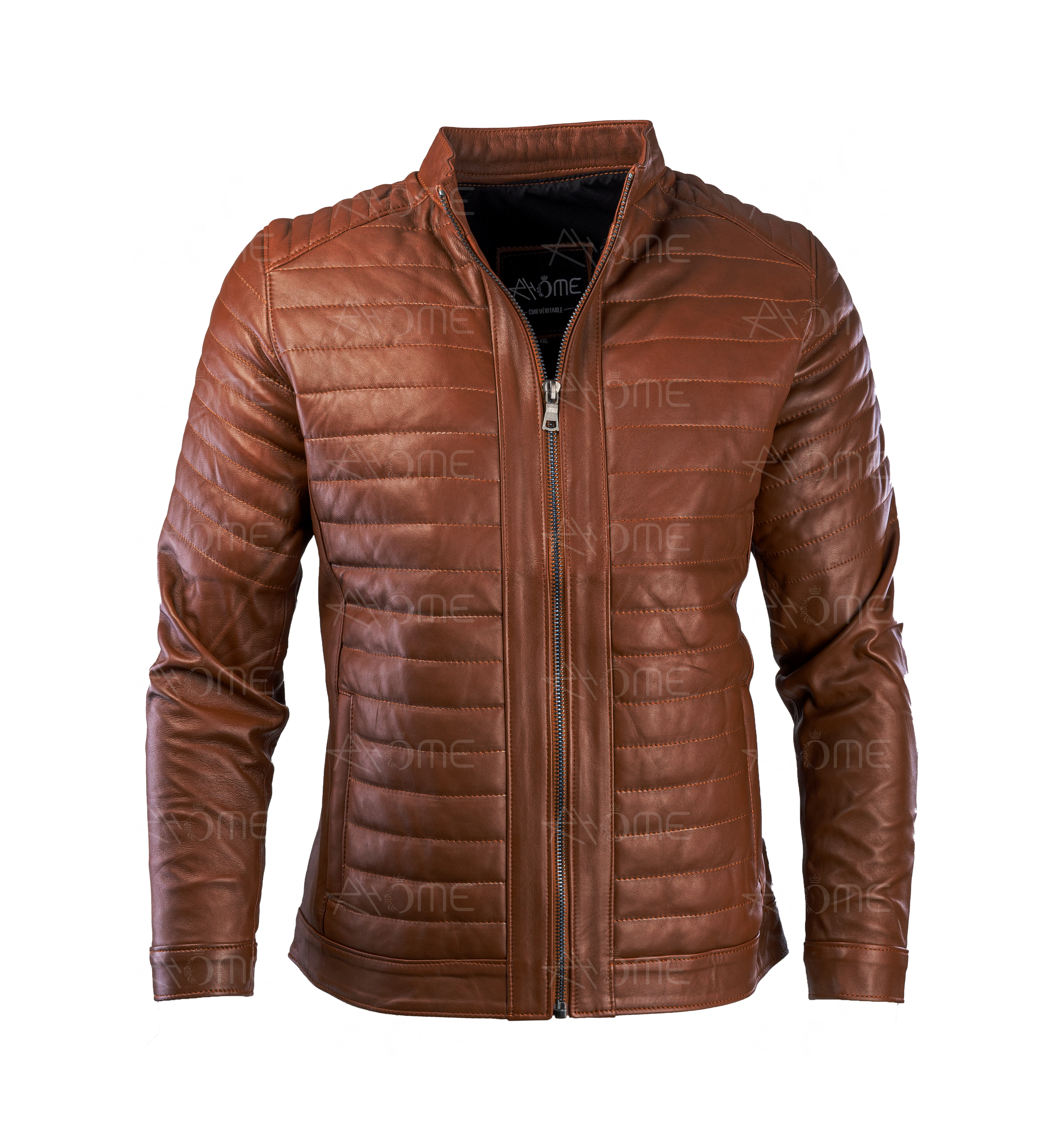 Doudoun en cuir Tabac