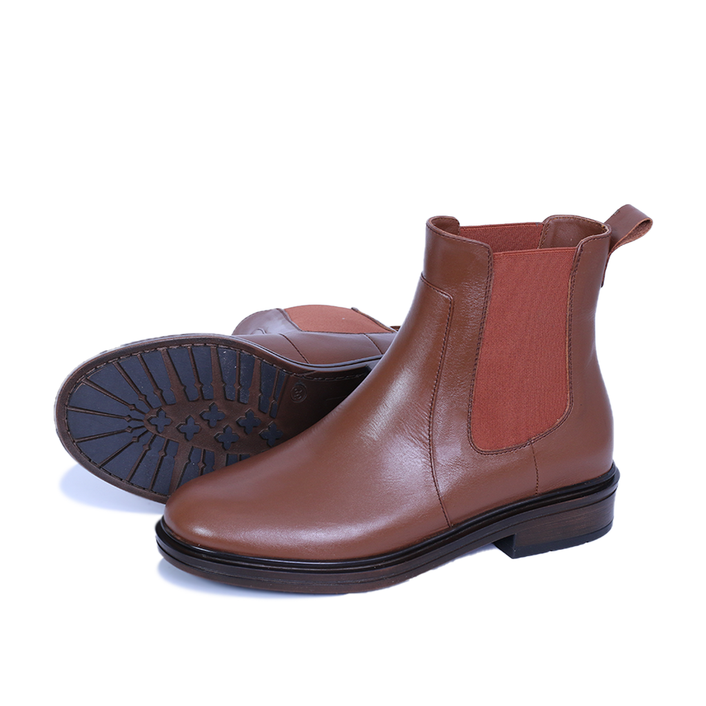 GARY  - BOTTINE EN CUIR TABAC