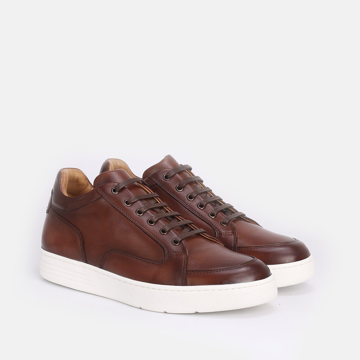 Genova Sneakers / Basket en cuir tabac