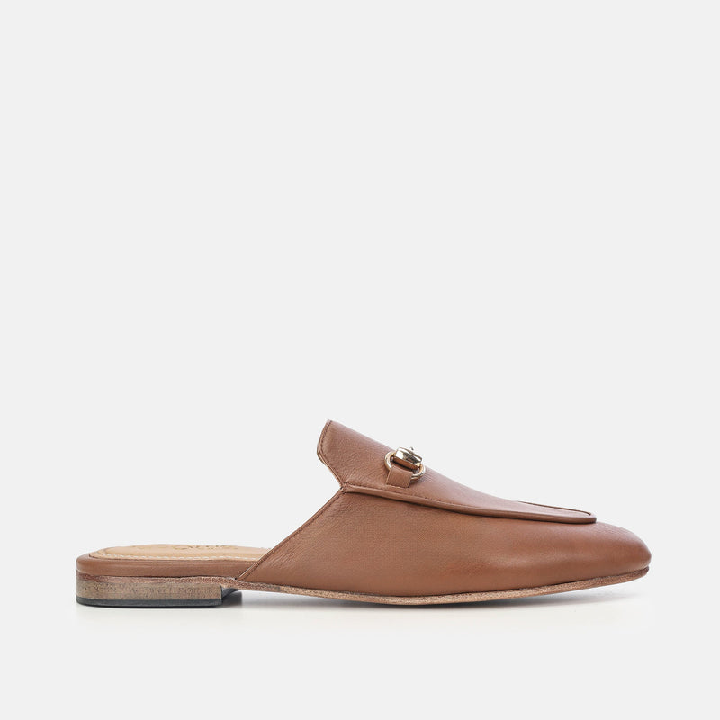 Mules Fes en cuir Tabac