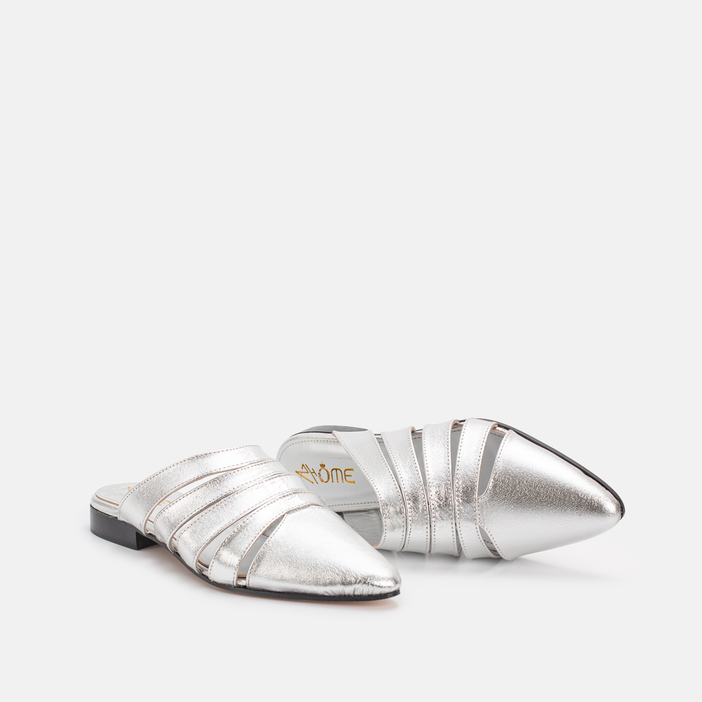 Zina En cuir Argenté