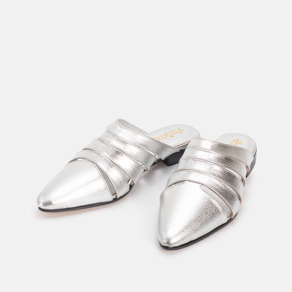 Zina En cuir Argenté