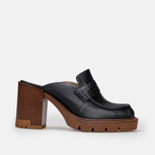 MULE MARRAKECH EN CUIR NOIR