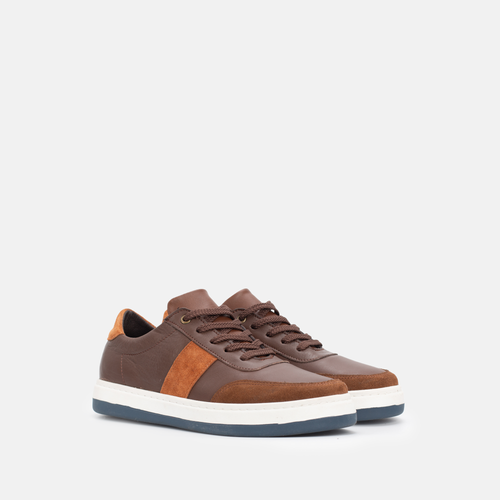 BASKET ENFANTS EN CUIR MARRON 056