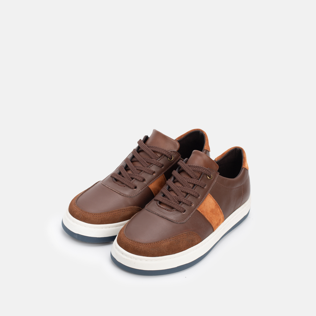BASKET ENFANTS EN CUIR MARRON 056
