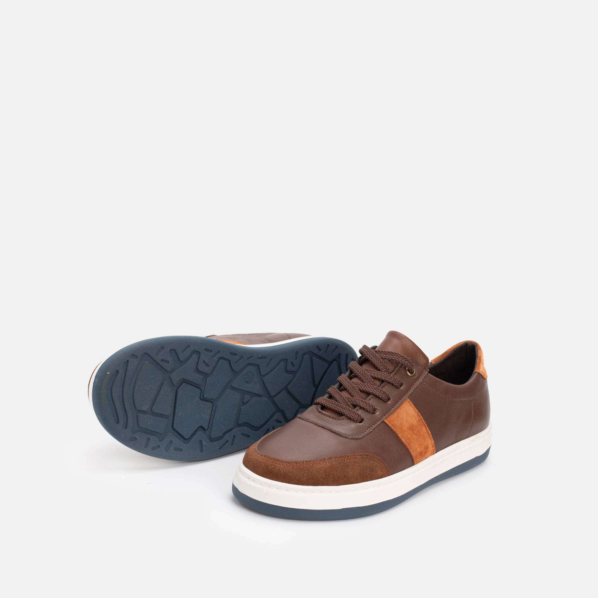 BASKET ENFANTS EN CUIR MARRON 056