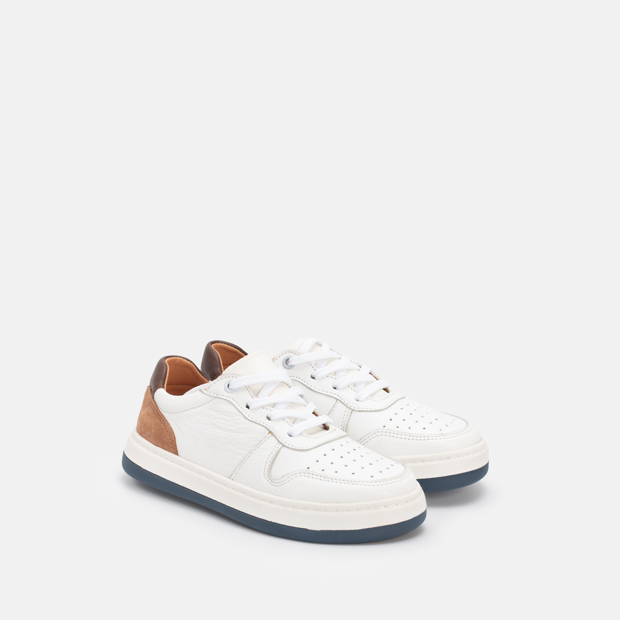 BASKET ENFANTS EN CUIR BLANC 075