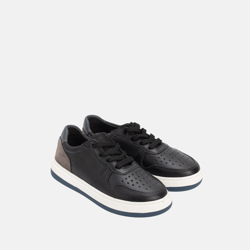 BASKET ENFANTS EN CUIR NOIR 075