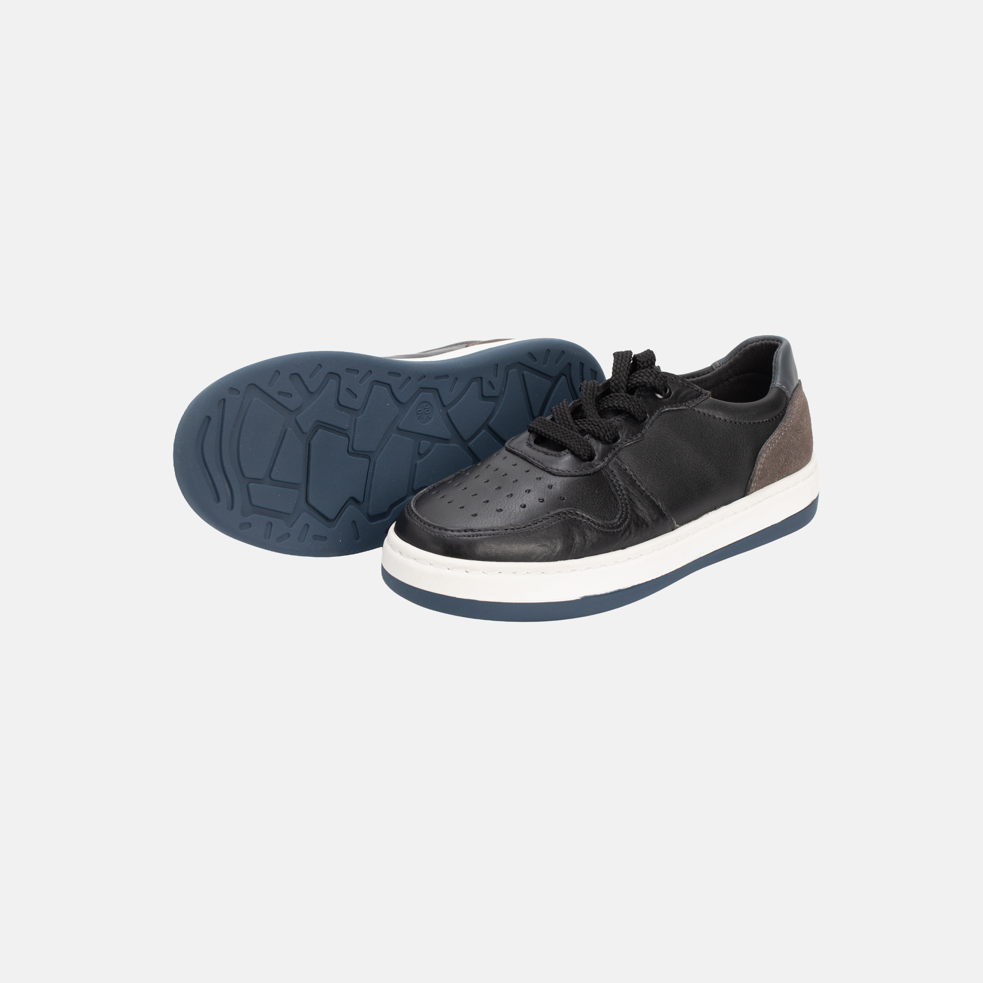 BASKET ENFANTS EN CUIR NOIR 075