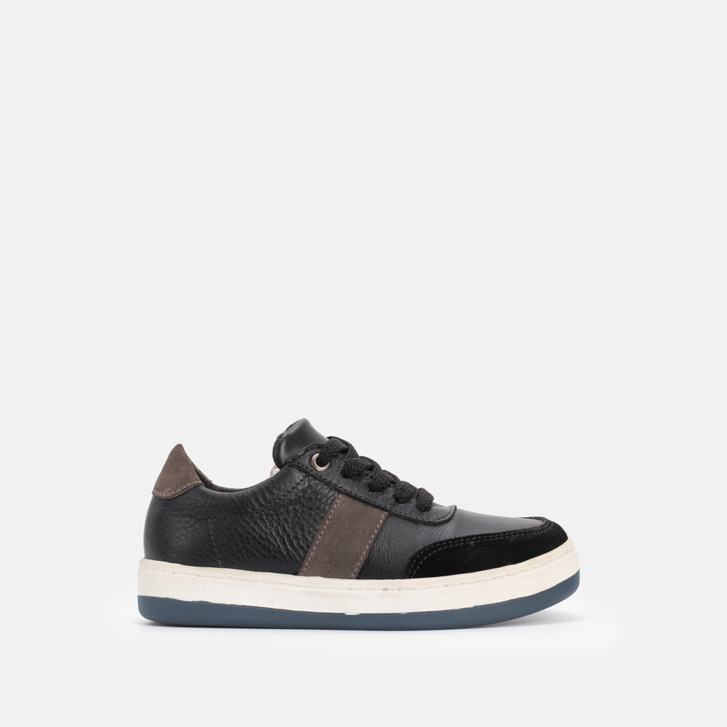 BASKET ENFANTS EN CUIR NOIR 056