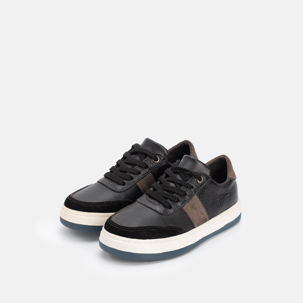 BASKET ENFANTS EN CUIR NOIR 056