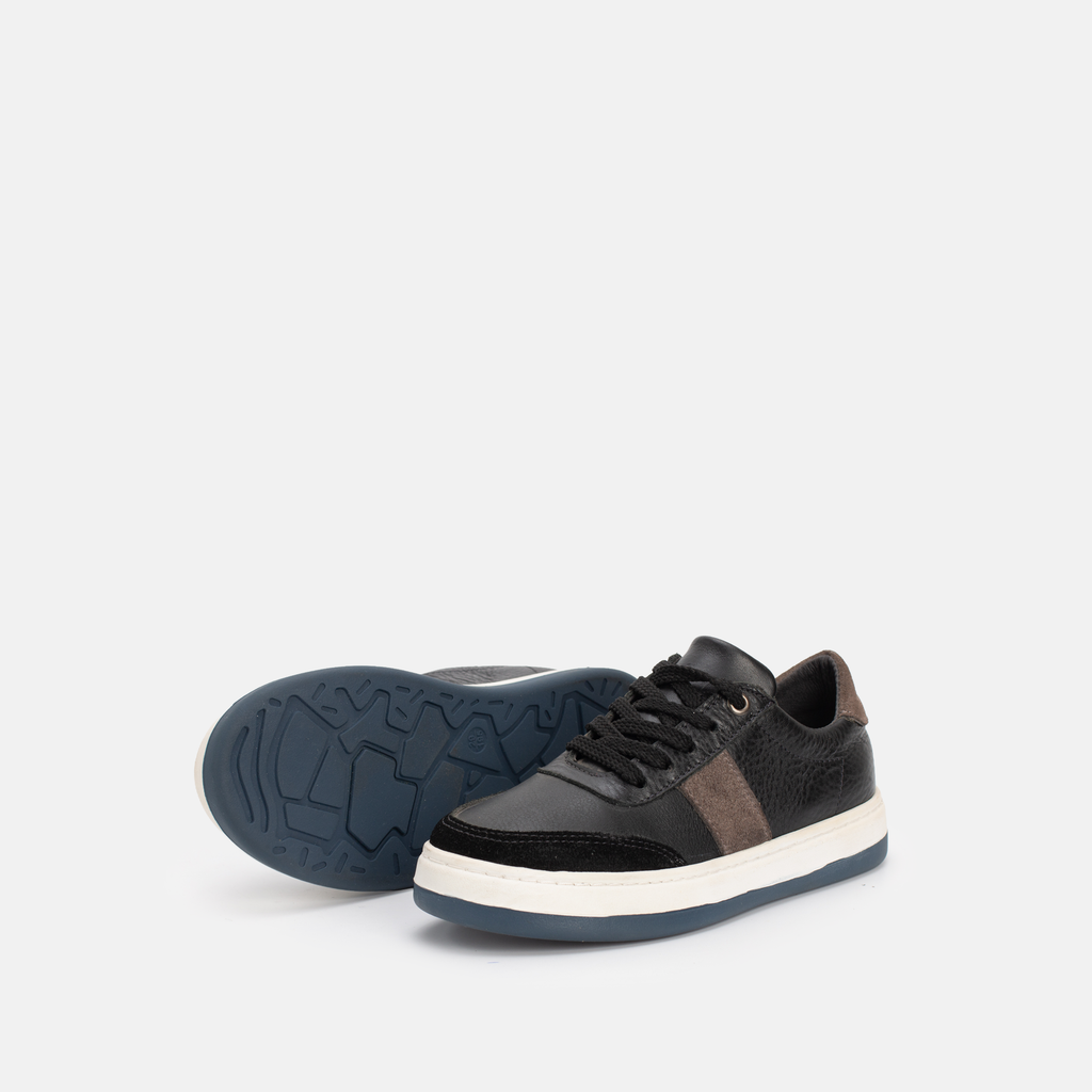 BASKET ENFANTS EN CUIR NOIR 056