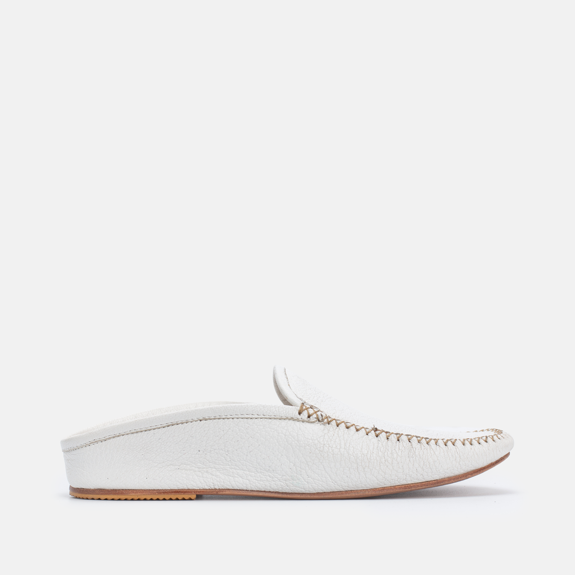 Mules Medina en cuir blanc