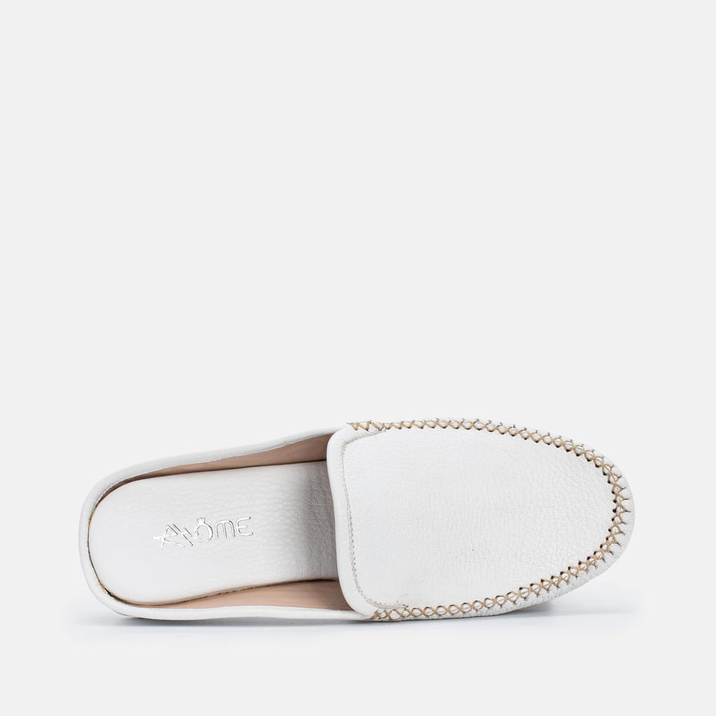 Mules Medina en cuir blanc