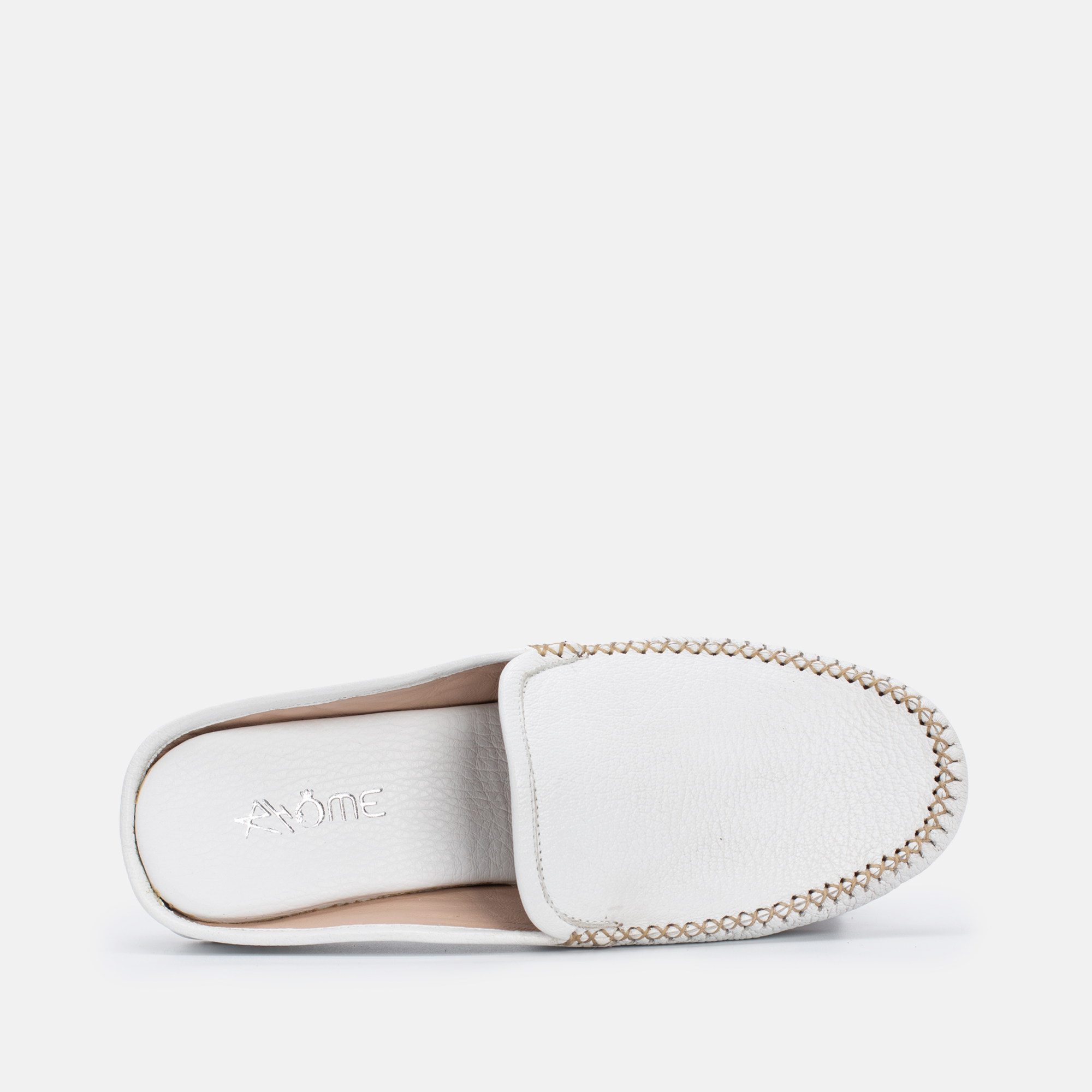 Mules Medina en cuir blanc