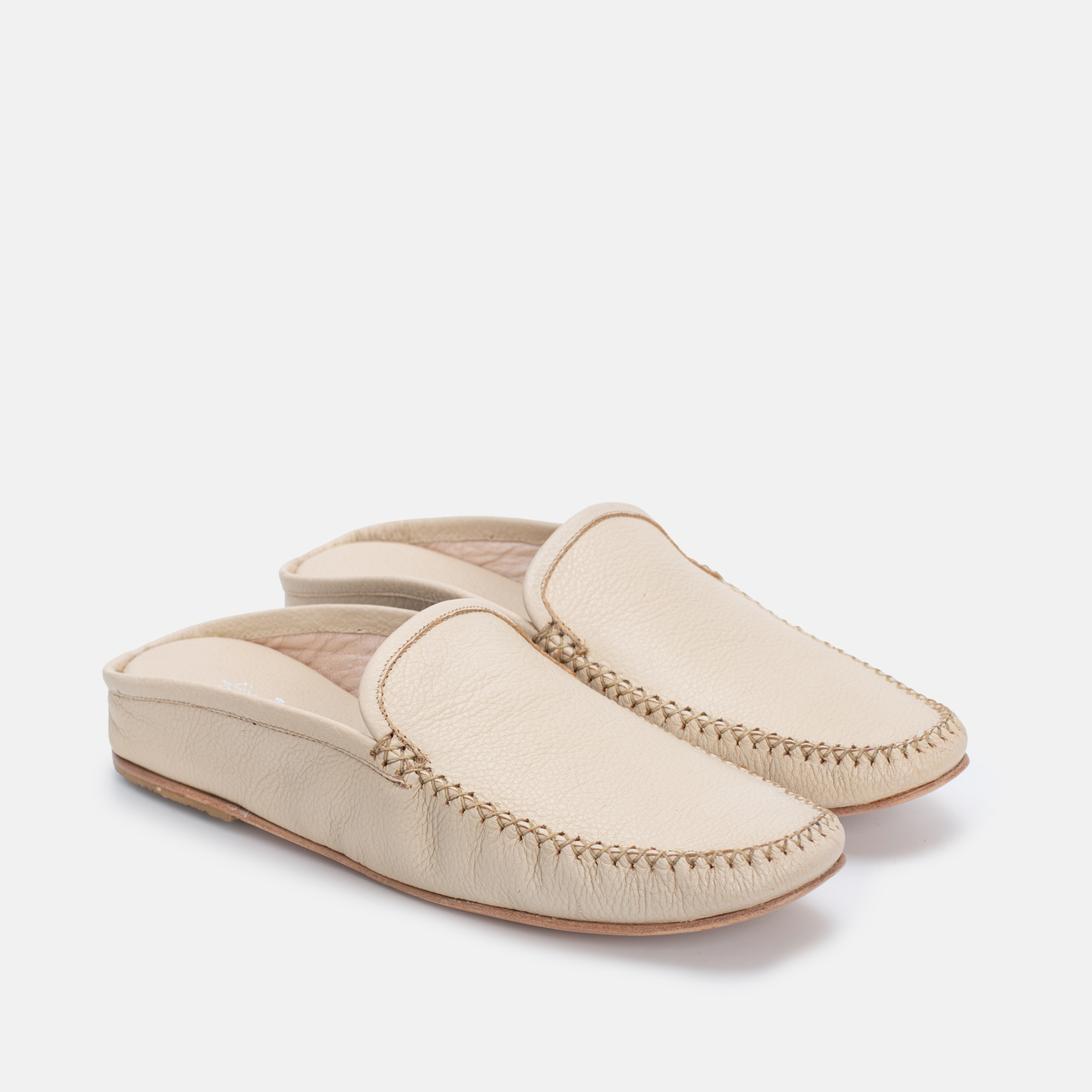 Mules Medina en cuir beige