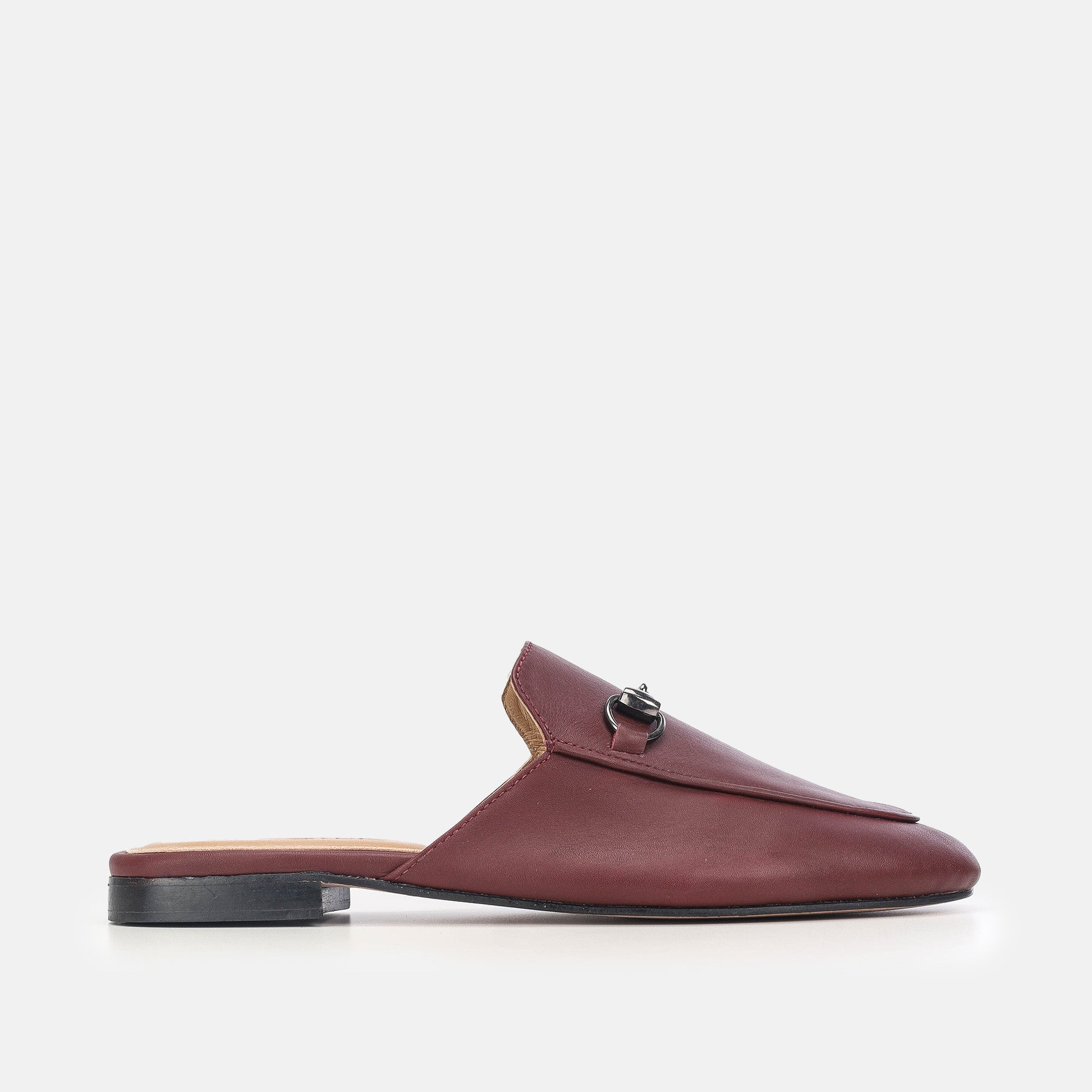 Mules Fes en cuir Bordeaux