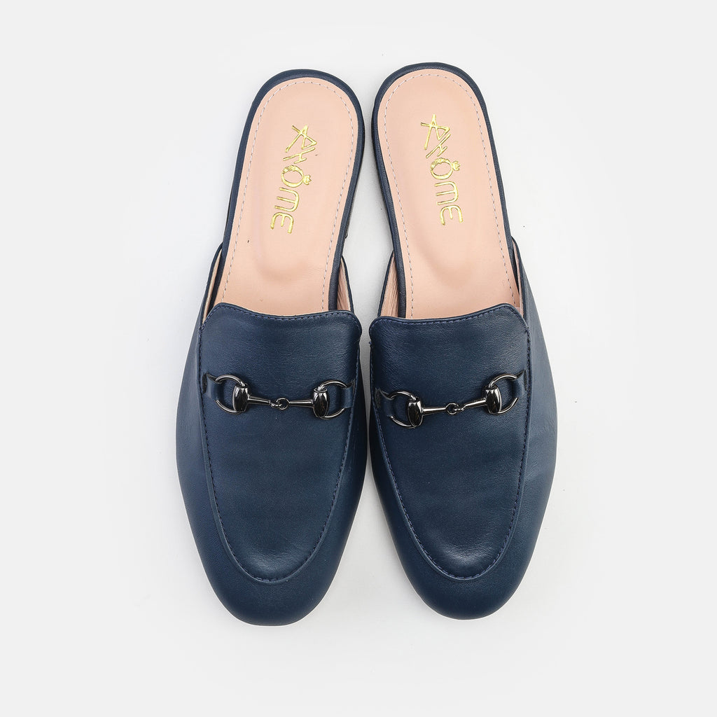 Mules Fes en cuir Bleu marine