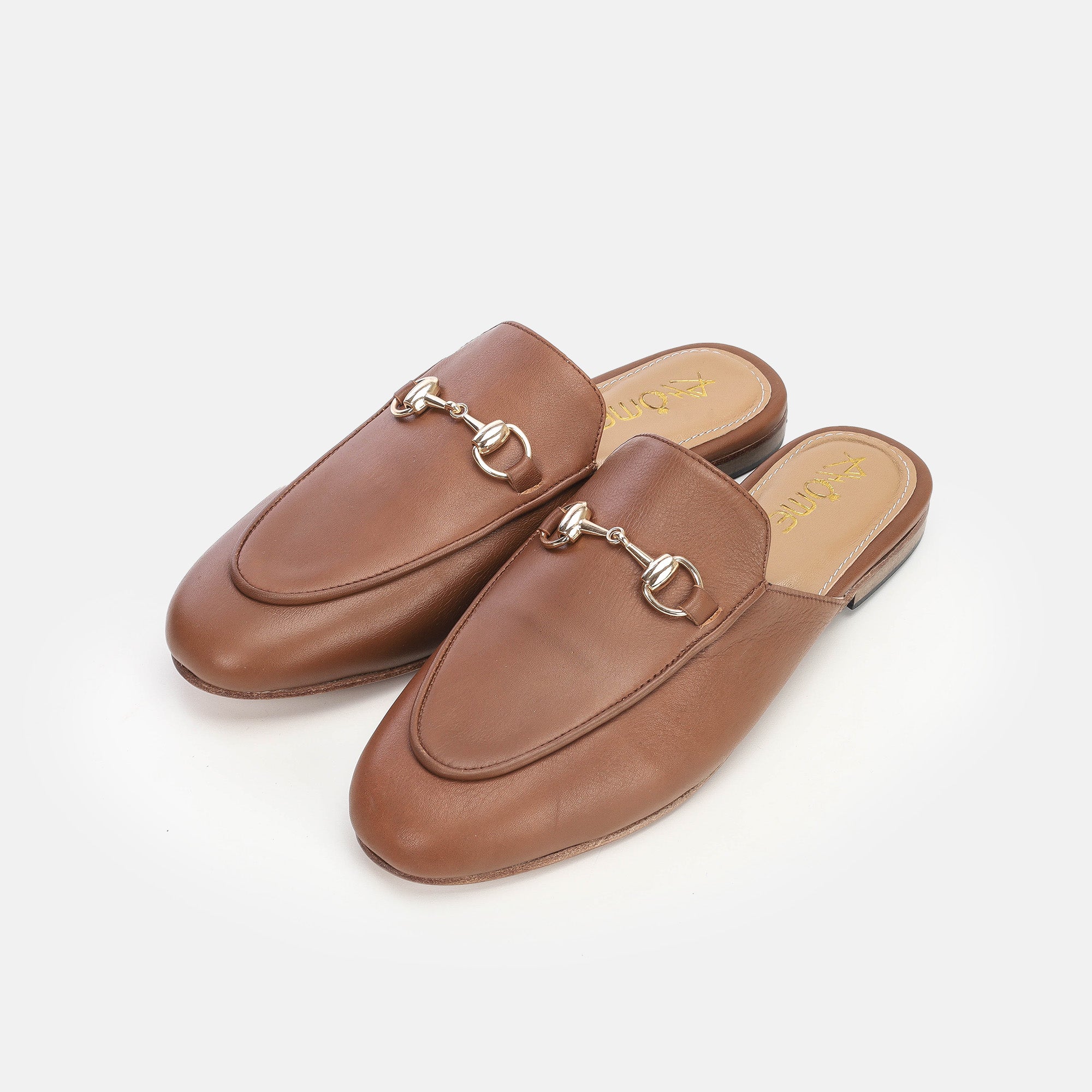 Mules Fes en cuir Tabac