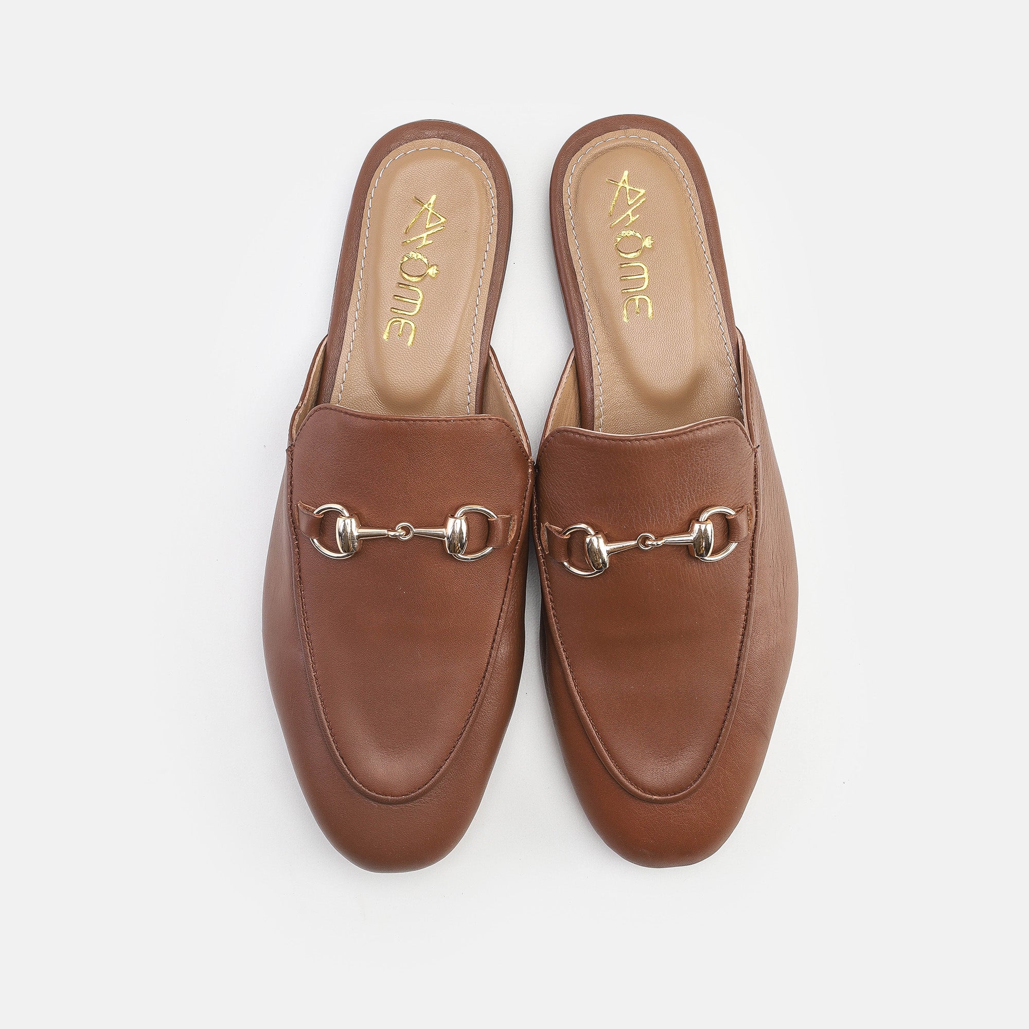 Mules Fes en cuir Tabac