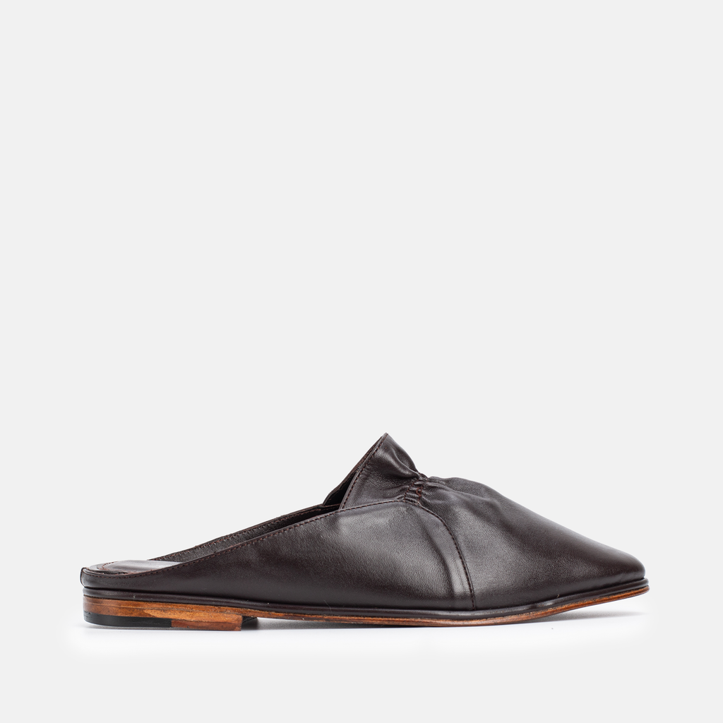 Belgha en cuir marron