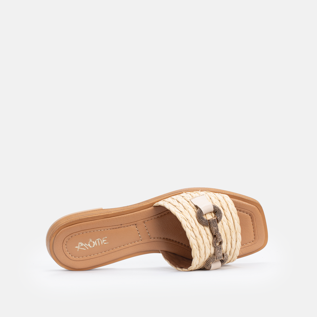 SANDALES EN RAFIA BEIGE 5104