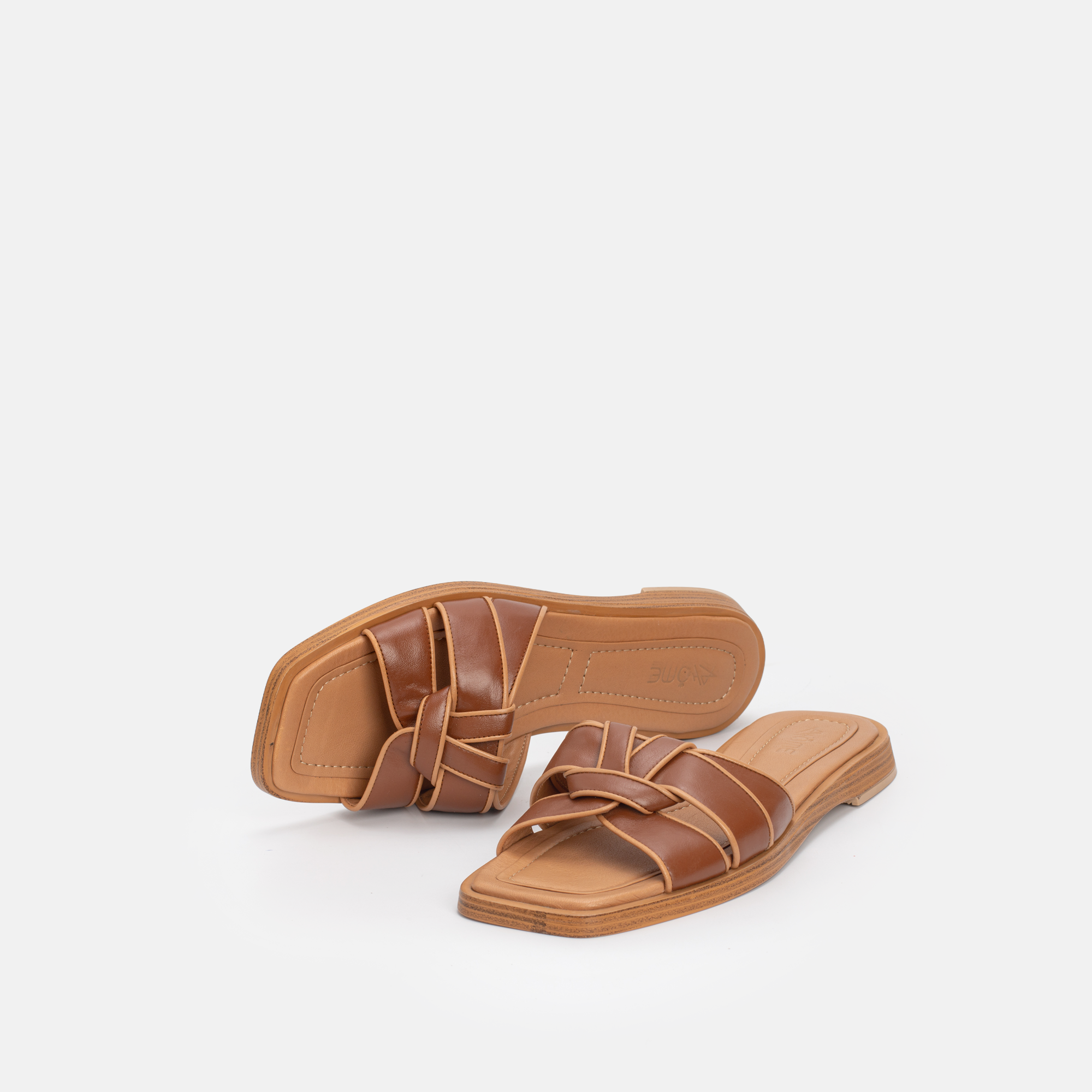 SANDALES EN CUIR Tabac 5106