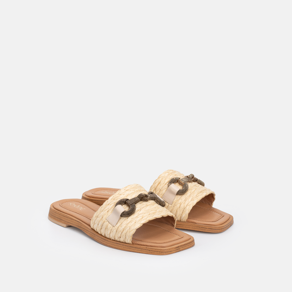 SANDALES EN RAFIA BEIGE 5104