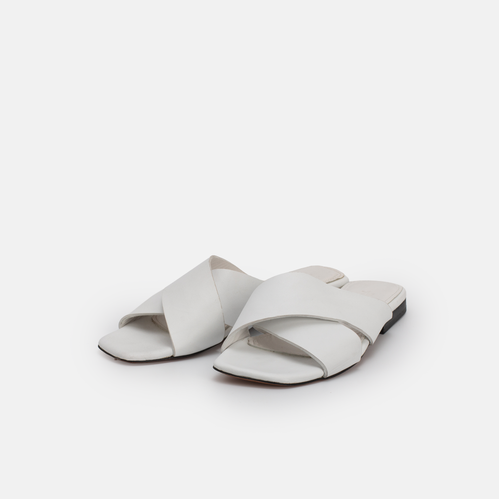 973 Sandales en Cuir Blanc