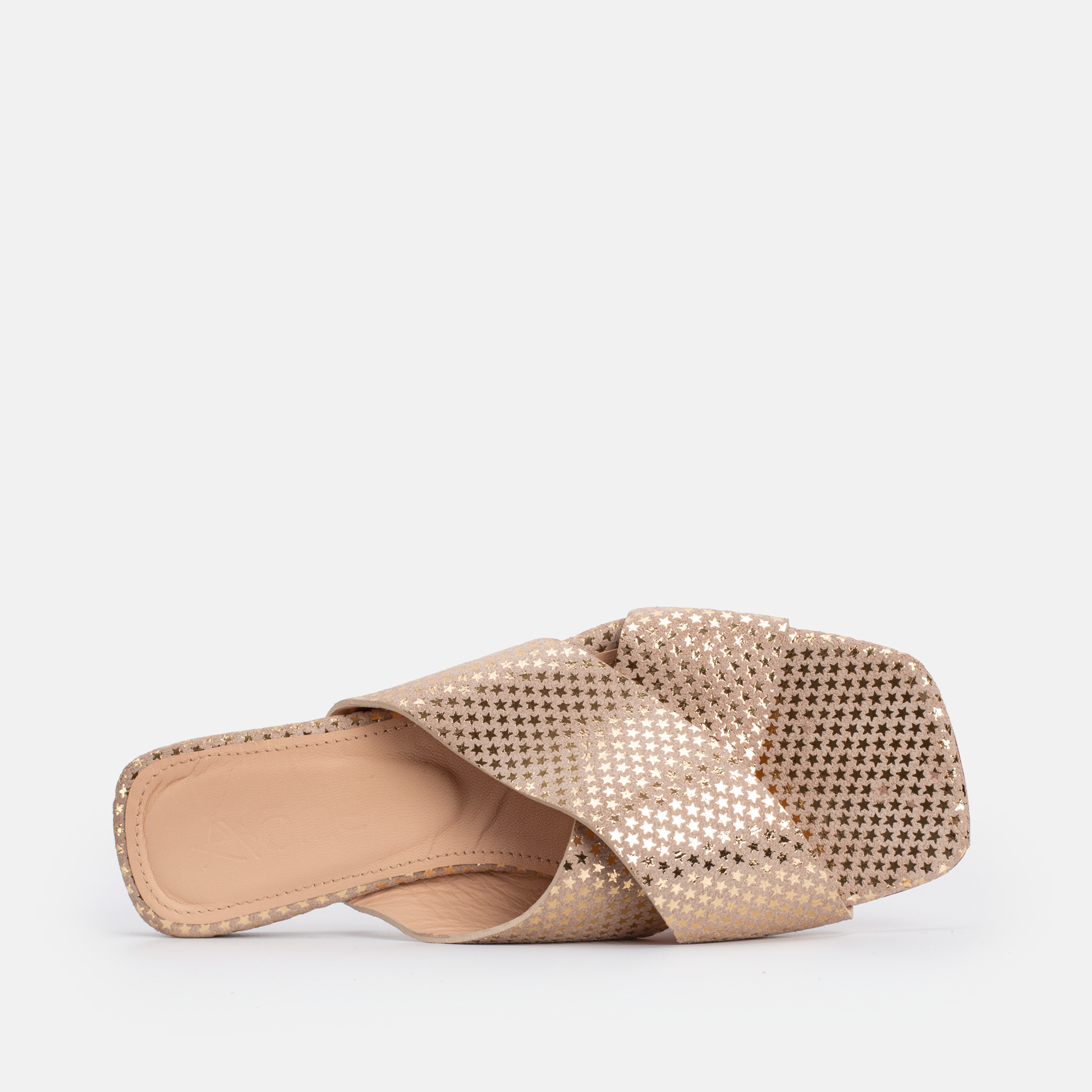 973 Sandales en Cuir Blanc Doré