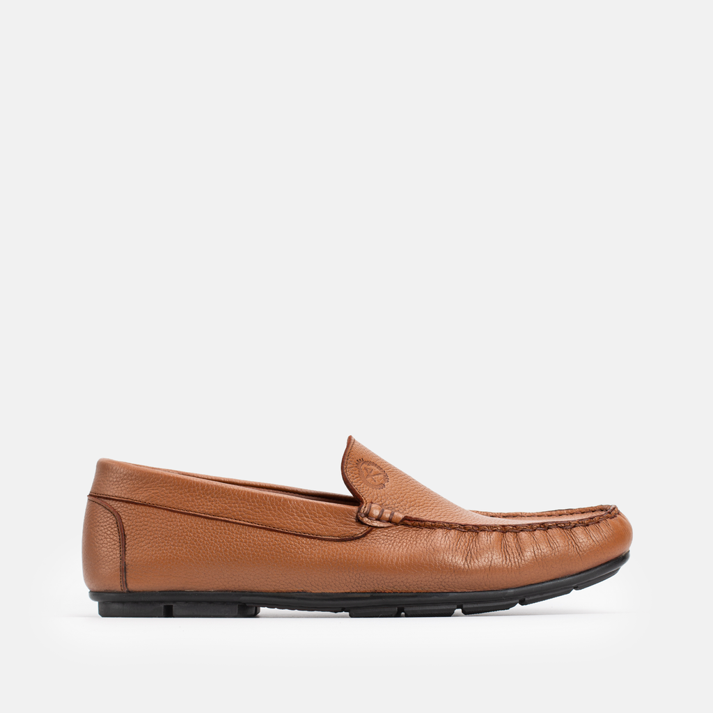 Mocassin en cuir tabac