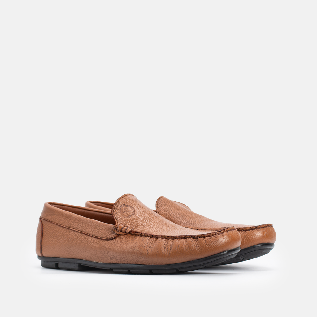 Mocassin en cuir tabac