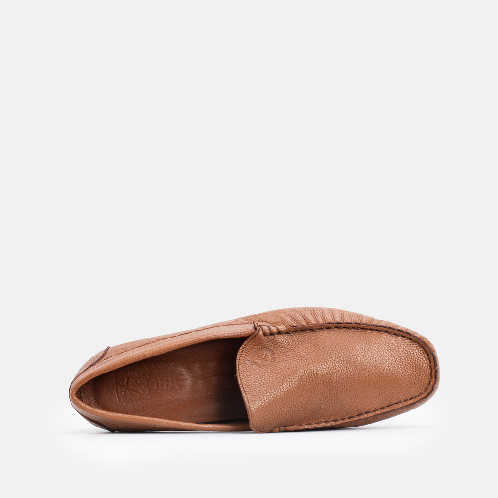 Mocassin en cuir tabac